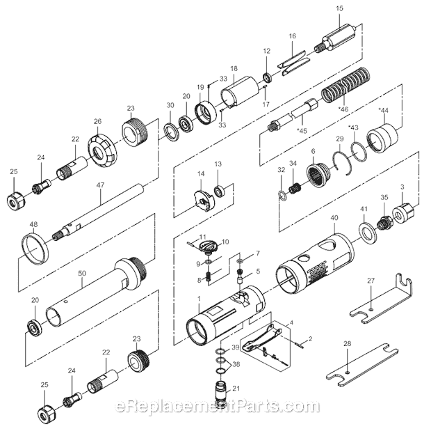 Page A Diagram and Parts List for CP9112Q-B 6151952112 Chicago Pneumatic Angle Grinder